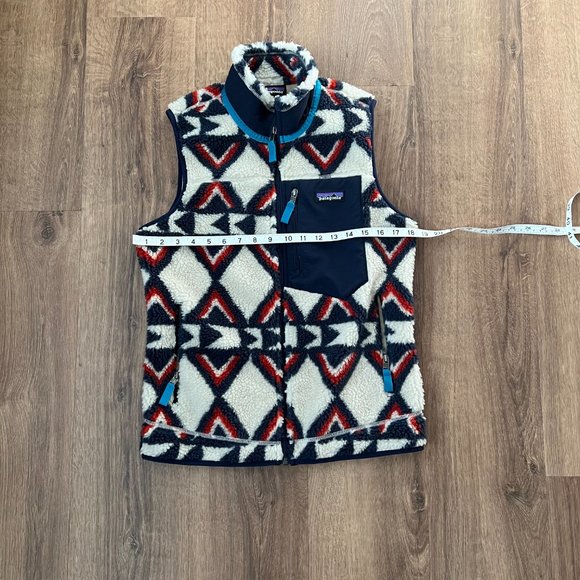 Patagonia Retro X Deep Pile Fleece Vest- Tribal Brass Hawk Sz S - Picture 5 of 14